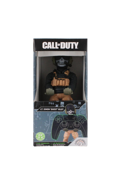Power Up Factory Exquisite Gaming: Call of Duty: Lt. Simon "Ghost" Riley - Original Mobile Phone & Gaming Controller Holder, Device Stand, Cable Guys, Licensed Figure