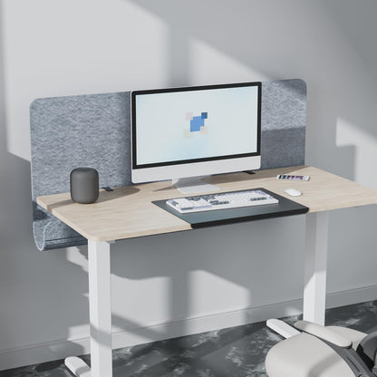 ERGO COLLECT Desk Privacy Panel with Wire Management, 47.2 x 22.5 inch Sound Absorbing Felt Cubicle Desk Divider with Hidden Cord Organizer, Clamp or Screw Mount, Acoustic Partition for Office & Home