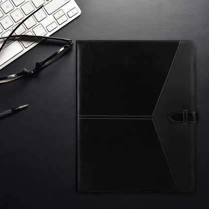 Toplive Padfolio 3 Ring Binder Organizer Business Portfolio Folder for Women, A4/ Letter Size PU Leather Professional Portfolio Padfolio for Interview Conference Presentation, Black