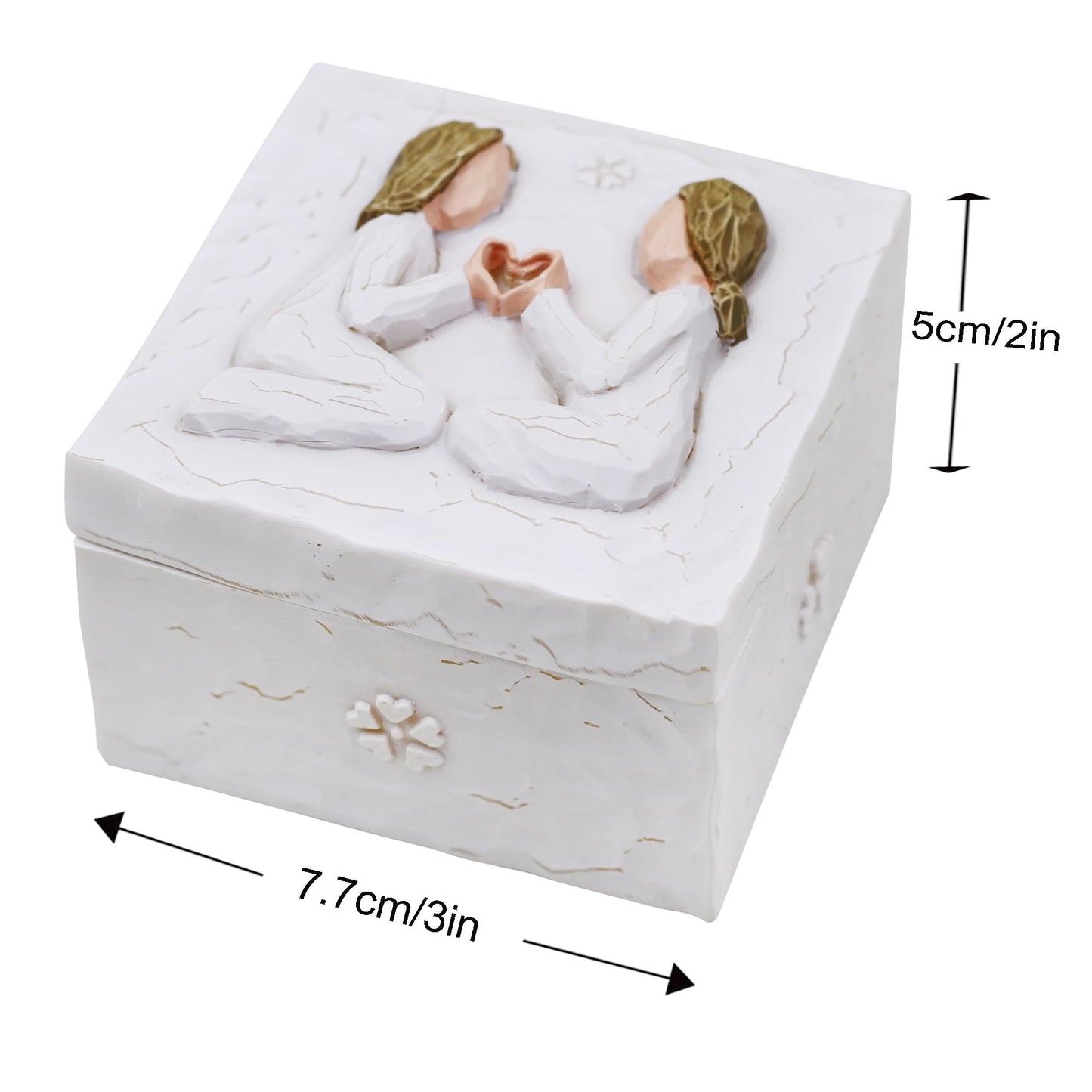 AcowSpt Best Friend Birthday Gifts for Women, Best Friend Christmas Gifts for Women, Sister Valentines Day Gift, Sculpted Hand-Painted Keepsake Box