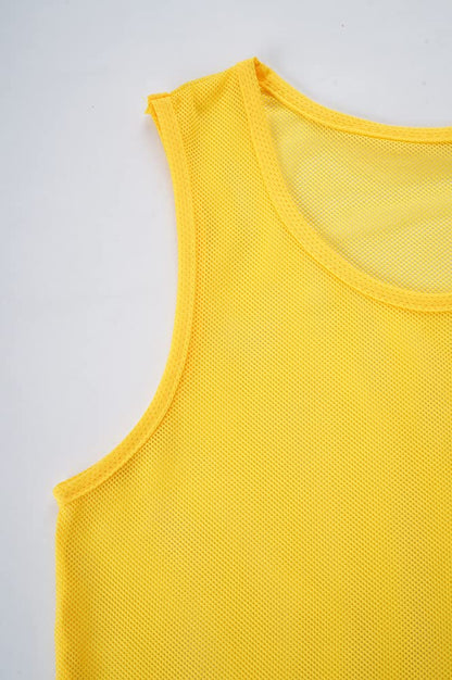 LTHYTY 12 Pack(1-12) Numbered Jerseys/Soccer Bibs/Scrimmage Pinnies/Team Training Vest for Adult Youth Kids. (as1, alpha, l, regular, regular, Yellow)