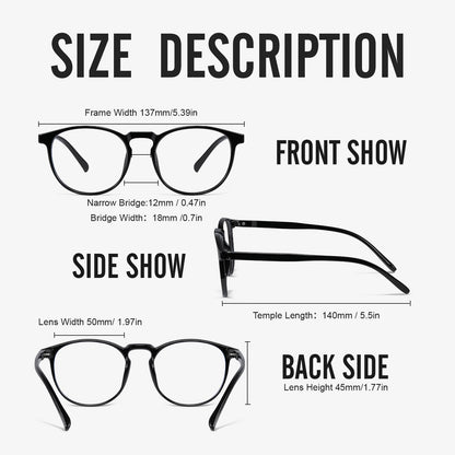 logclub 2 Pack Blue Light Glasses For Woman/Men Blue Light Blocking Glasses, Retro Round Anti Eyestrain Computer Glasses