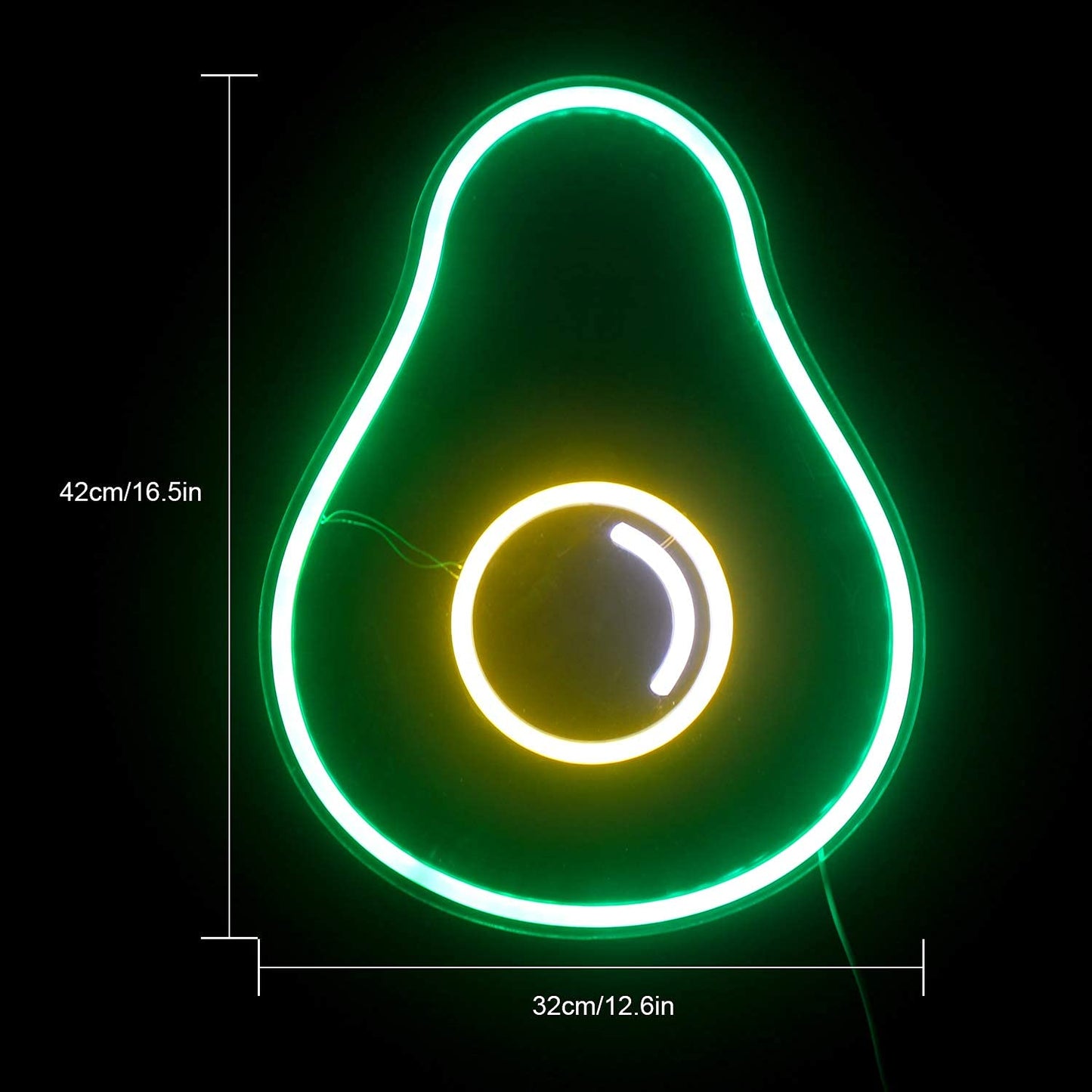 Avocado Neon Sign Green Fruit Led Light with USB Powered Switch Cute Avocado Light Up Signs for Bedroom Wall Decor Fruit Shop Store Christmas Birthday Party