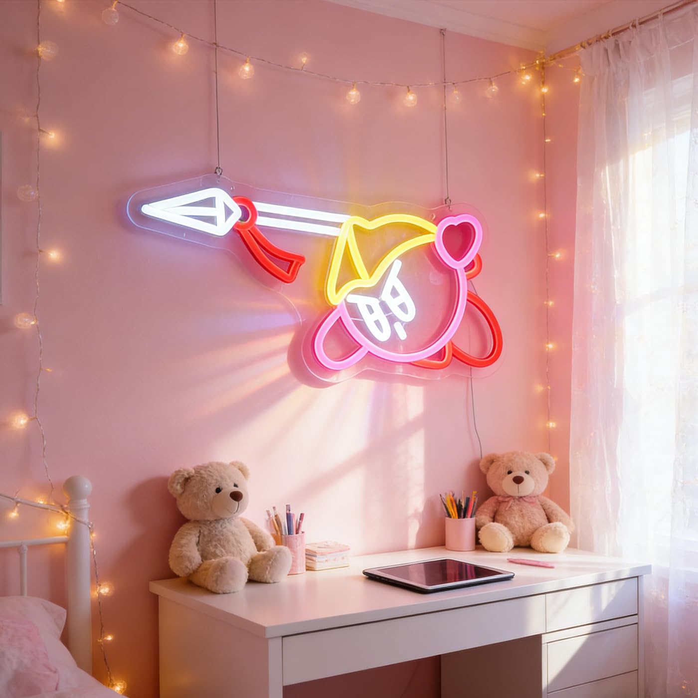 Gaming Neon Sign for Kids Bedroom Game Room, LED Anime Neon Sign Wall Art for Gaming Setup, Man Cave, Dorm or Bedroom Decor, Dimmable USB, Gift for Gamers Teens, Boys, Kids(SpearBoyL)