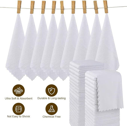 Orighty Washcloths 96 Pack, Ultra Soft Face Cloths 12 x 12 inch, Absorbent &