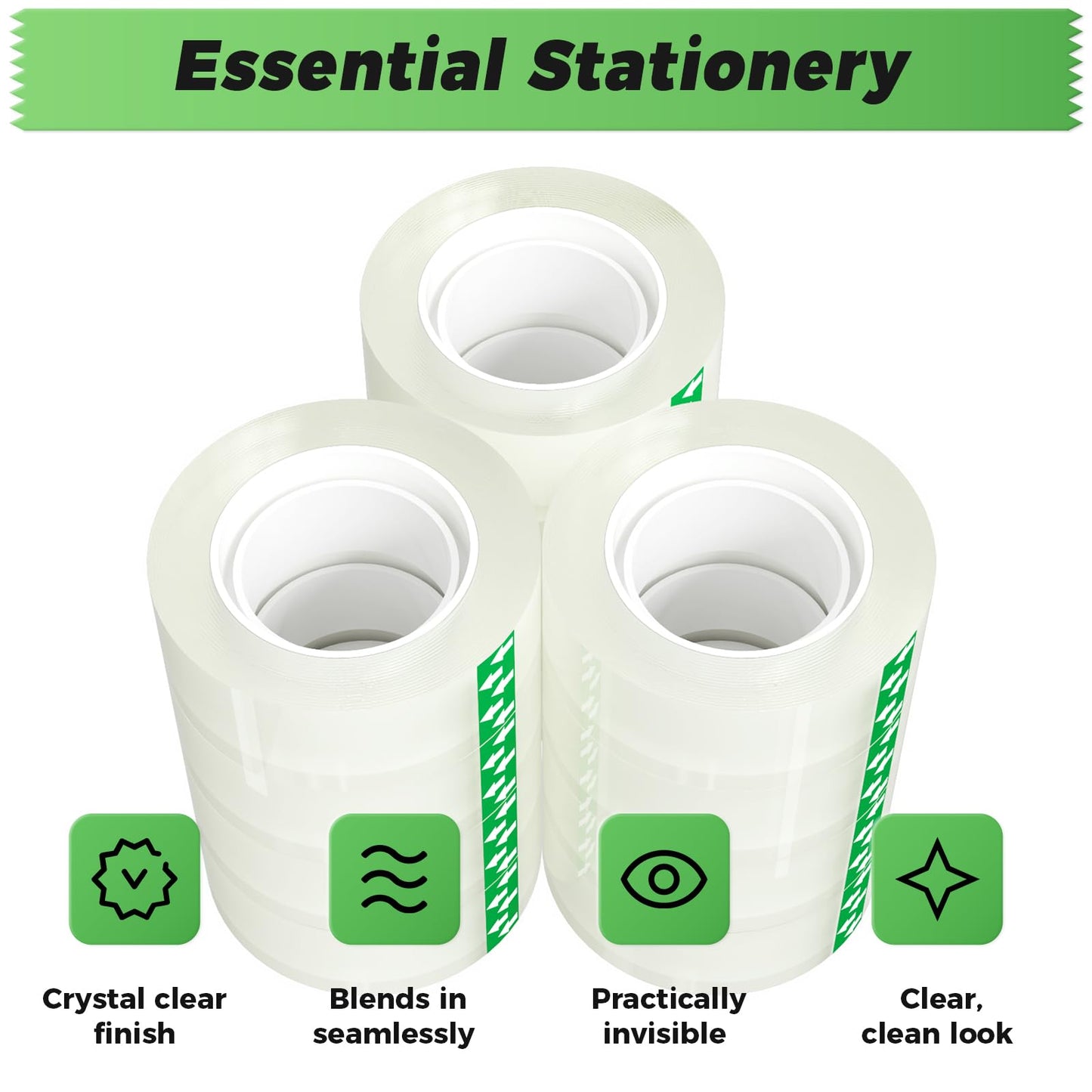 SWRT Tape, 48 Rolls Clear Tape Refills for Dispenser, Transparent Tape, 3/4 in x 800 in Tape Rolls, Strong Adhesive Tape for Gift Wrapping, Home, School & Office Tape