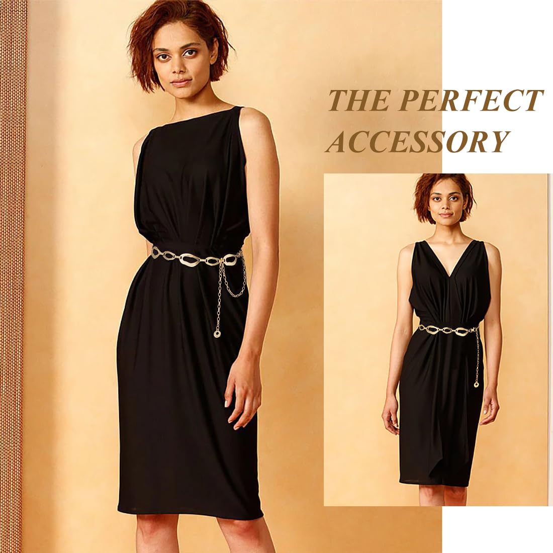 Suyi Waist Chain for Women Ladies Chunky Chain Belt for Dresses 150CM Gold 2