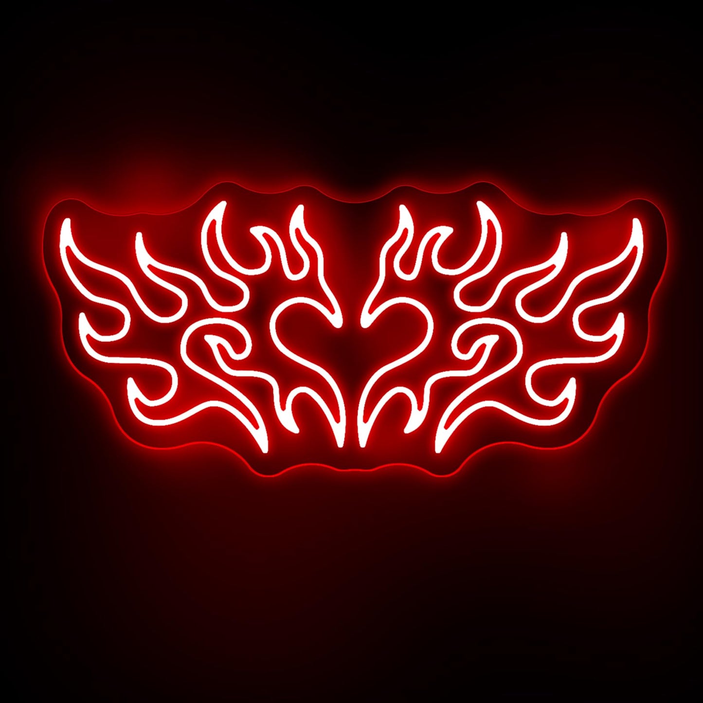 Heart Flame Neon Sign, Aesthetic Heart Flame, Gothic Style Light Sign, Personalized Gift, Bedroom Decor, Dark Gothic Wall Art, Witch Decor, Valentine's & Home Ambiance Wedding Party Decoration-Red-16.7"
