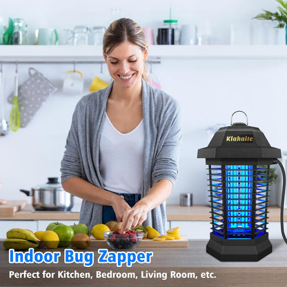 Klahaite Bug Zapper Outdoor, Electric Mosquito Zapper, Fly Zapper Indoor Fly Traps, Mosquito Repellent Outdoor Patio and Backyard Covers 1/2 Acre, 3 Prong Plug, 4200V, ABS Fireproof Plastic Outer