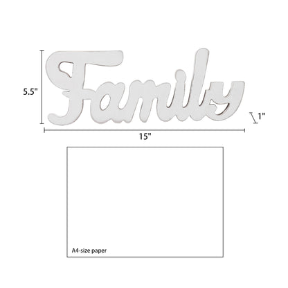 Sintosin Rustic Wooden Family Signs for Home Decor Wall 15", Farmhouse Distressed White Christmas Tabletop Decor Signs, Fireplace Mantle decor, Thanksgiving Family Wall Decor for Living Room