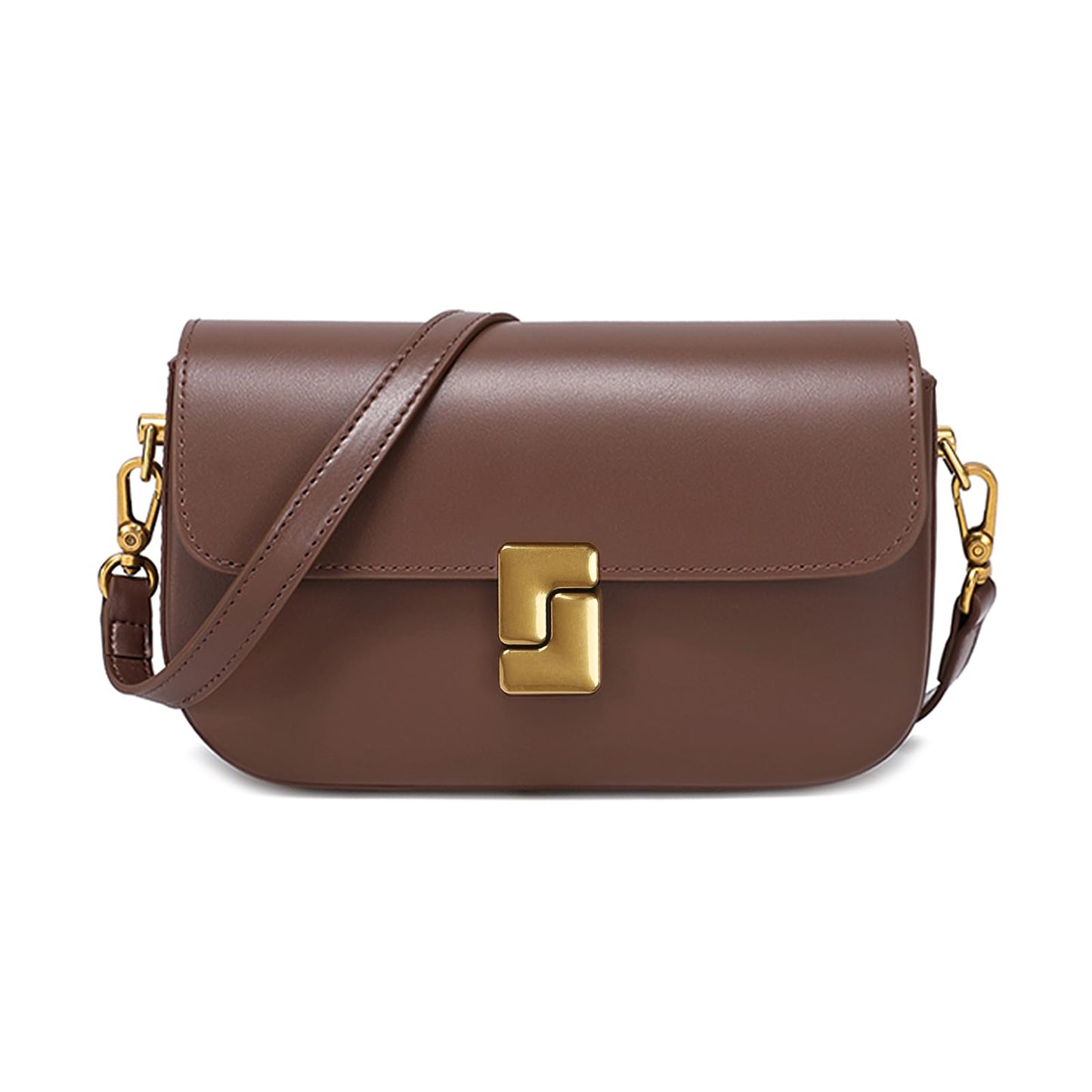 Solareer Women’s Small Crossbody Bag, Leather Sling Backpack with Removable Shoulder Strap & Top Handle (Coffee)