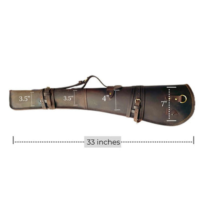 ZOLO LEATHERS Western Hardwax Leather Shooting Gun Cover Shotgun Case Leather Rifle Scabbard with Adjustable Shoulder Strap (Vintage Brown)