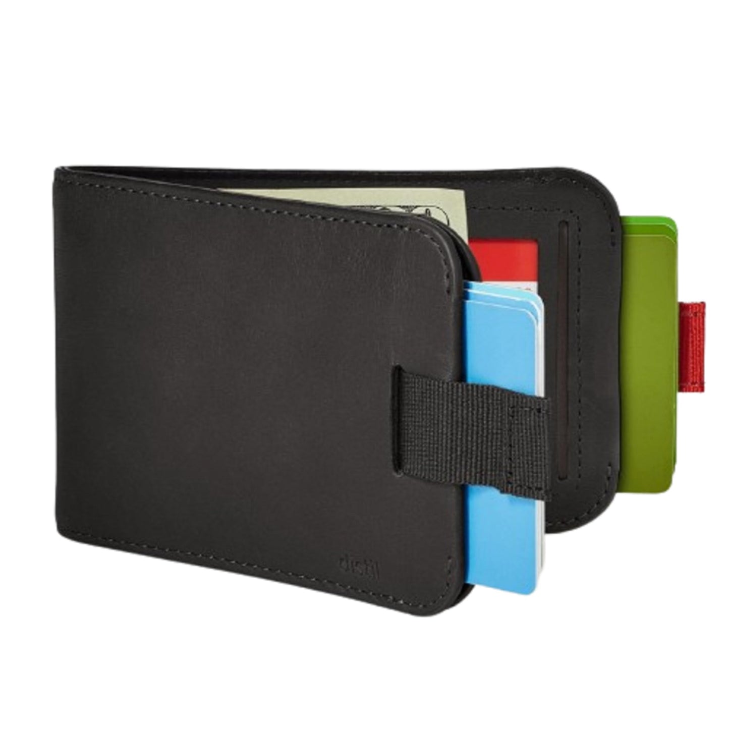 Distil Union Wally Bifold 5.0 Slim Bifold Wallet for Men – Minimalist RFID Leather Wallet with ID Window, Pull Tab Card Holder & Money Clip - Holds 14 Cards & 30 Bills - Black