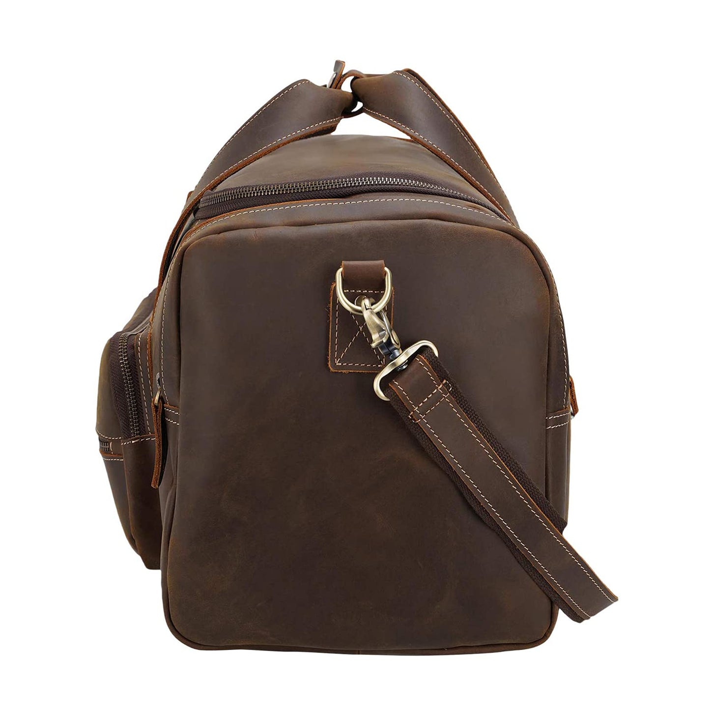 Polare 23" Full Grain Cowhide Leather Gym Duffle Weekender Overnight Travel Duffel Bag For Men 42L