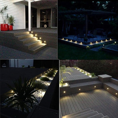 FVTLED Pack of 6 Warm White LED Deck Lights kit Φ1.38 Outdoor Garden Yard Decoration Lamp Recessed Pathway Step Warm White LED Lighting, Black