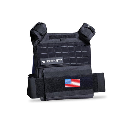Northgym Adjustable Weighted Vest/Incl. Two 3D Weight Plates in 14lbs / 20lbs/ 30lbs/ 42.5lbs - Optimized Weight Distribution and with Curved Plates for Running, Functional Training and Working Out