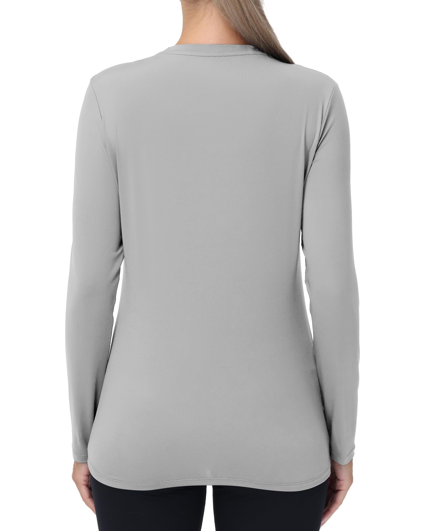 isnowood Womens Long Sleeve Rash Guard, UV UPF 50+ Sun Protection Shirts, Quick Dry Lightweight Tops for Swimming Workout Hiking Running