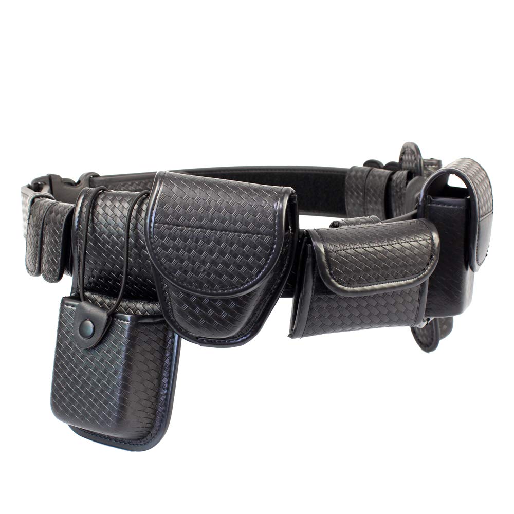 LytHarvest 8-in-1 Police Duty Belt Kit with Pouches, Law Enforcement Utility Belt Rig, Modular Security Guard Equipement, Tactical Utility Duty Belt, Basketweave (Medium)