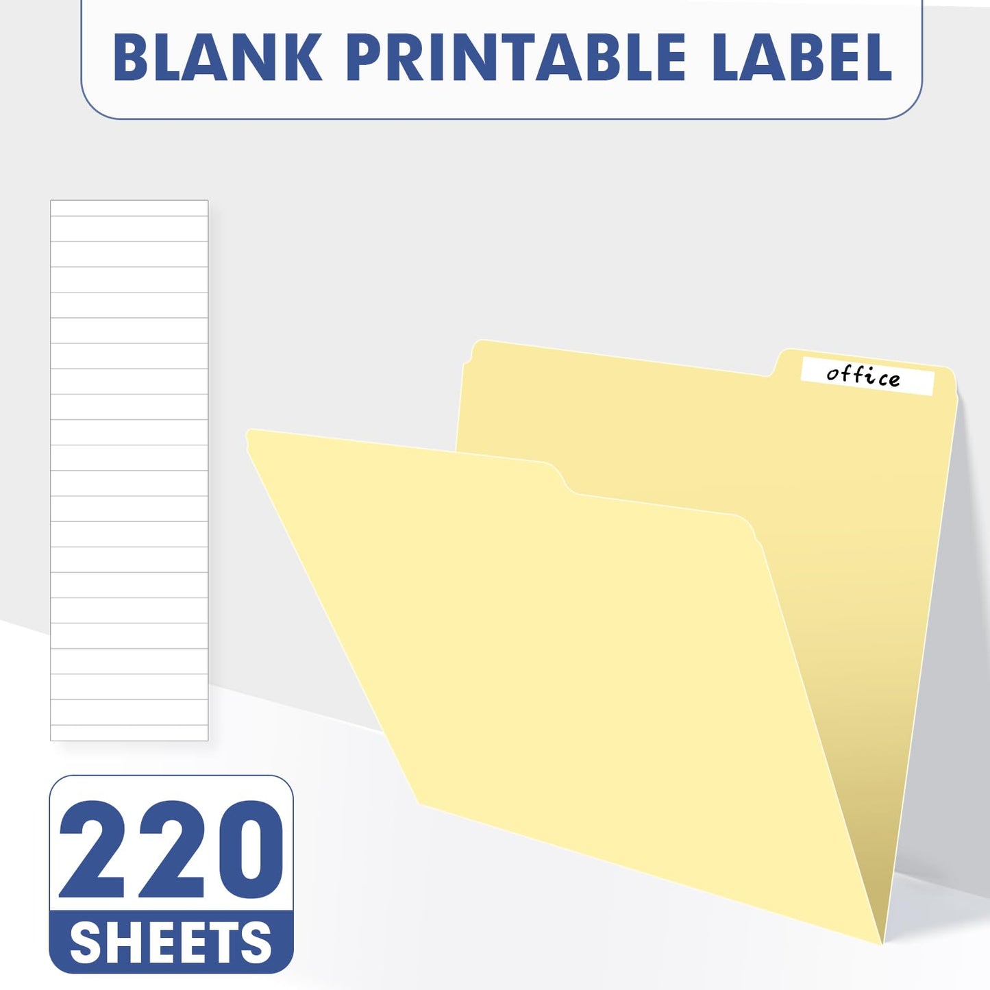 File Folder, PANDRI 220 Pack File Folder, 1/3 Cut Tab, Letter Size, Filing Folder for Office School Business, Manila