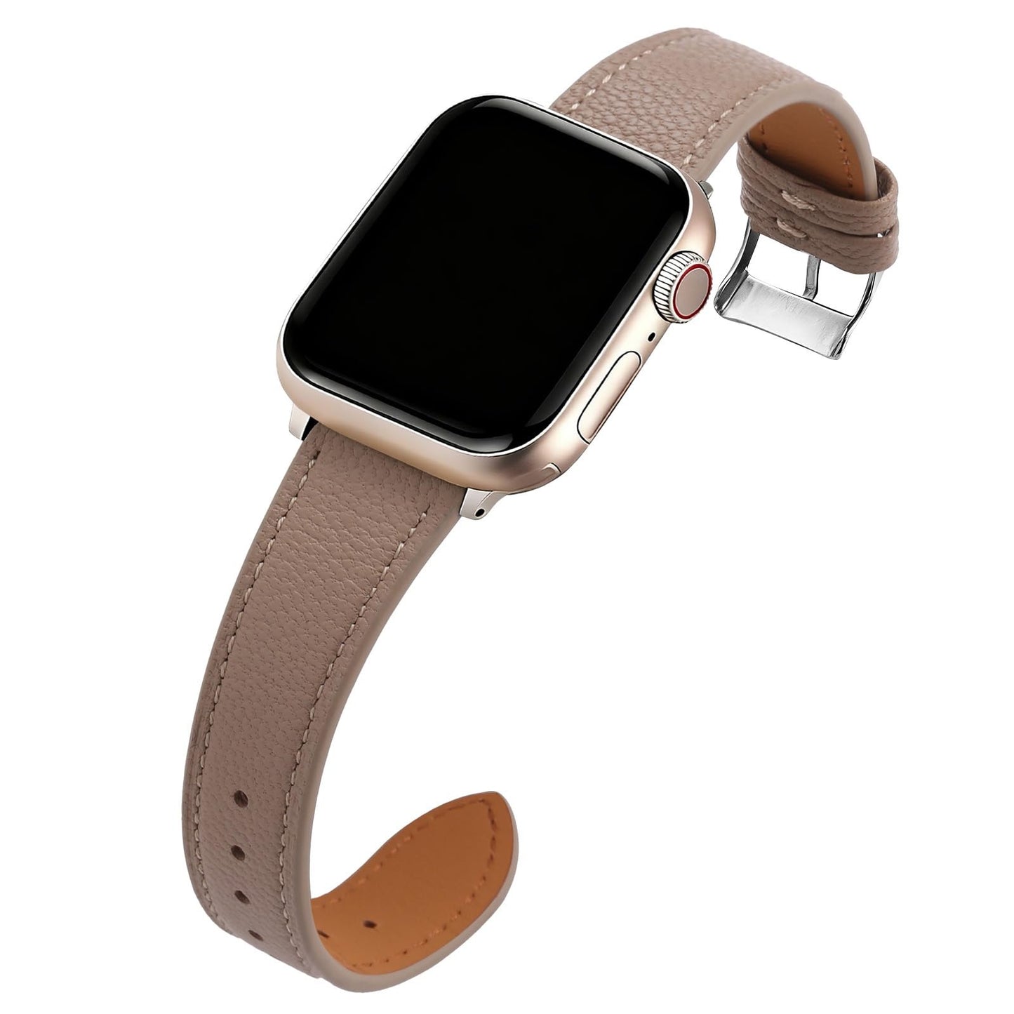 BULUDONA Slim Soft Leather Band Compatible with Apple Watch for Women 38mm 40mm 41mm 42mm 44mm 45mm 46mm 49mm,Top Grain Thin Straps Goatskin Wristband for iWatch Serise11 10 9 8 7 6 5 4 3 2 1 Ultra SE