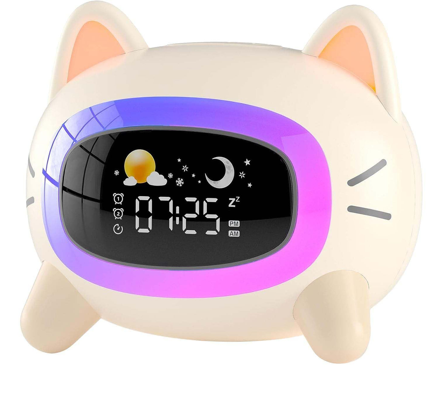 ANALOI Kids Alarm Clock Ok to Wake Alarm Clock for Kids, Toddlers Night Light Clock for Bedroom, Cat Alarm Clock with Sleep Training and Sound Machine, Birthday Gift for Boy Girls Children
