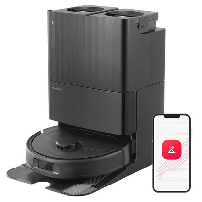 roborock Qrevo S Robot Vacuum and Mop, Self-Drying, Auto Mop Washing, 7000Pa Suction, Self-Emptying & Refilling, 10mm Auto Lifting, 200RPM Spinning Mops, Smart Obstacle Avoidance, Black