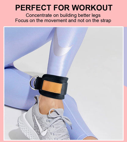 SUJAYU Ankle Strap for Cable Machine, 1 Pair Ankle Bands for Working Out Ankle Cuffs for Cable Machine, Adjustable Cable Kickback Ankle Strap, Gym Accessories for Women (Black)