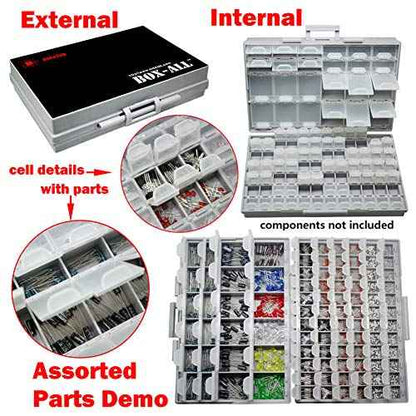 AideTek BOXALL96 96 Lids Enclosure SMD SMT Parts Organizer Surface Mount Box Labels