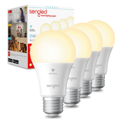 Sengled Smart Light Bulbs, Retro WiFi Light Bulbs, Vintage Filament Led light Bulbs, Smart Edison Bulbs That Work with Alexa & Google, ST19 Led Bulb 60 Watt Equivalent, 2000K E26 No Hub Required,4Pack