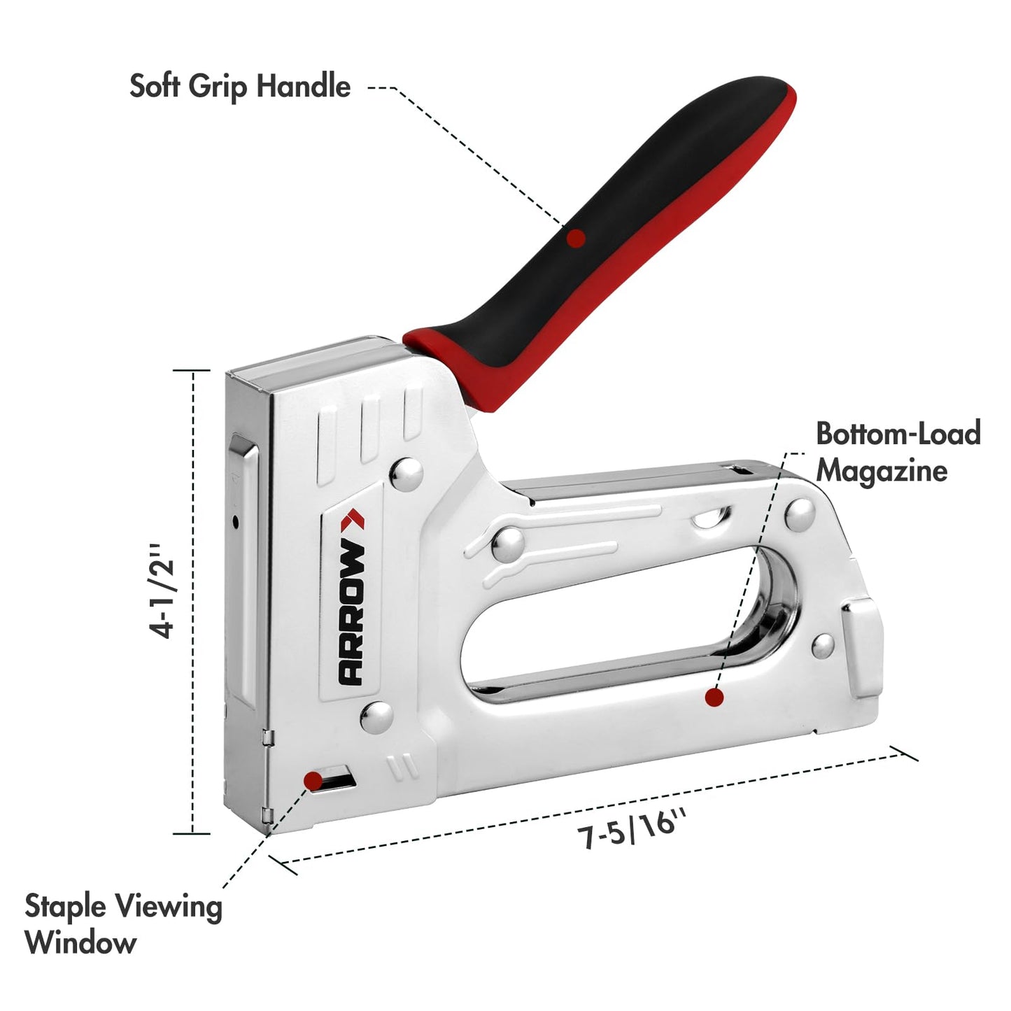 Arrow T55BL Staple Gun Kit, Heavy Duty Manual Stapler with 3750 Pieces T50 1/4", 3/8", 1/2" Staples, Soft Rubber Grip, for Upholstery Professional Projects