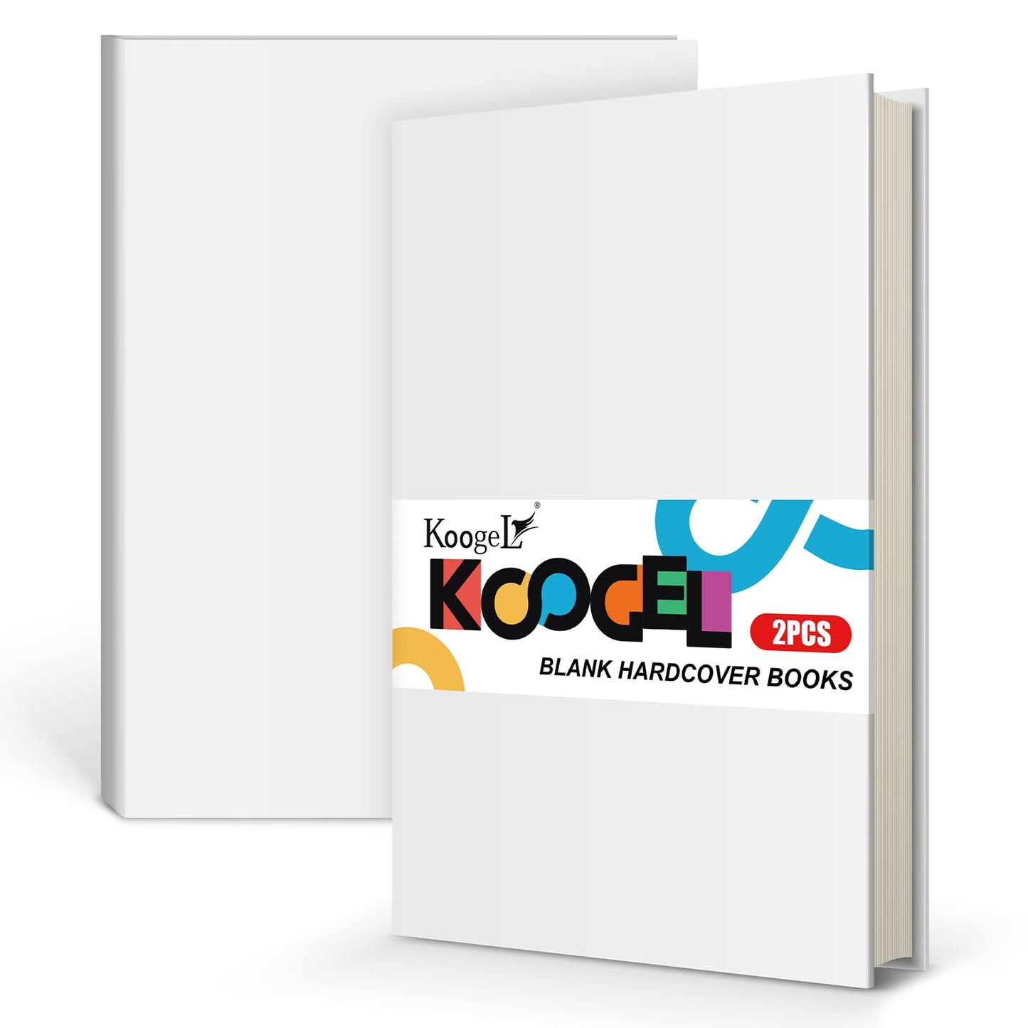 Koogel 2PCS Blank Hardbound Sketch Notebooks, White Drawing Notebooks 5.7" x 8.2" Hardcover Sketchbooks Blank Thick Smooth Notebook for Kids to Write Stories 50 Sheets 100gsm Inner Paper