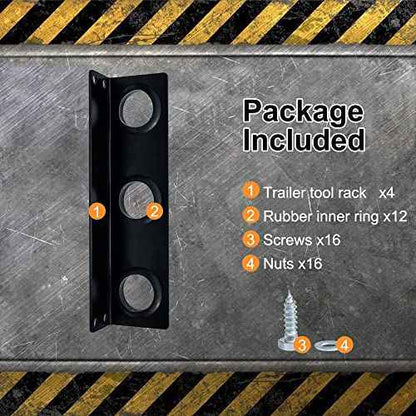 6 Hole Hand Tool Holder Rack Tool Storage Rack fit for lanscaping Trailer and Truck
