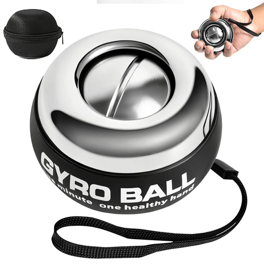 BeSokar Fullmetal Gyroball Wrist Exerciser Ball Auto Start 5 Level Resistance Gyroscopic Forearm Trainer Arm Strengthening Arm Finger Wrist