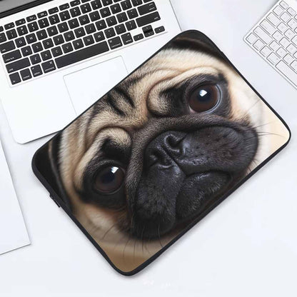 Nicokee Laptop Sleeve Bag 15.4 15.6 Inch,Funny Pug Dog Lovely Animals Cute Pet Puppy Protective Polyester Computer Cases Laptop Cover Briefcase Bag Tablet Travel Cover