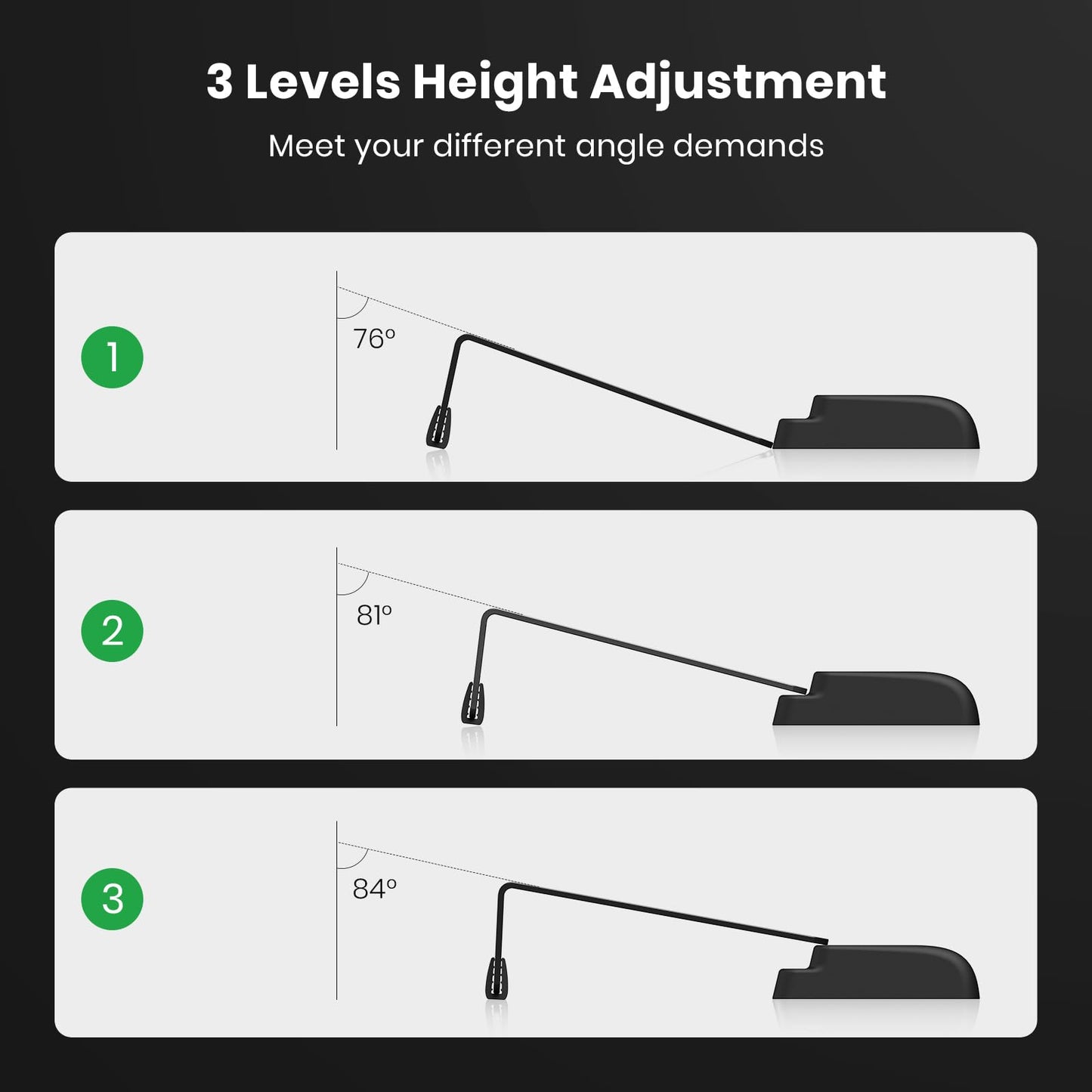 Compact Keyboard Stand w/Silicone Wrist Rest & 3-Level Height Adjustment, Klearlook Acrylic 16.85 x 5.5 inches Space-Saving Computer Keyboard Riser w/Storage Slot for Comfortable Typing - Black