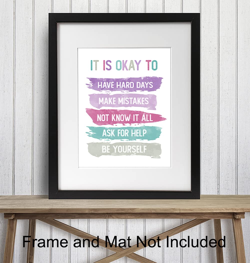 Inspiration Motivation Wall Art for Home Office Bedroom Bathroom - Positive Quotes Wall Decor - Encouragement Gift for Woman Teen Girls Daughter - Women's empowerment Poster - Classroom Decorations