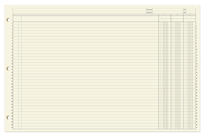 BookFactory Ledger Pad/Large 3 Column Accounting Ledger Columnar (Three Columns) Pads - 17'' x 11'', 50 Pages, Notepad Landscape Format (Made in USA)
