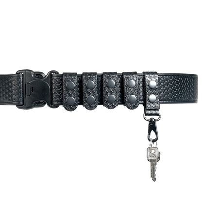 TAFTACFR Basketweave Duty Belt Keeper with Double Snaps(Set of 4) +1 Keeper with Strong Plastic Key Clip(1 Pack)