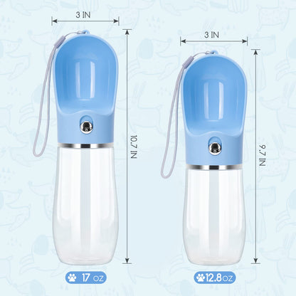 Nobleza Dog Water Bottle, Leak Proof Portable Pet Water Bottle Dispenser BPA-Free Puppy Water Bottle for Outdoor Walking, Hiking, Travel, Food Grade Plastic (12.8oz, Blue)