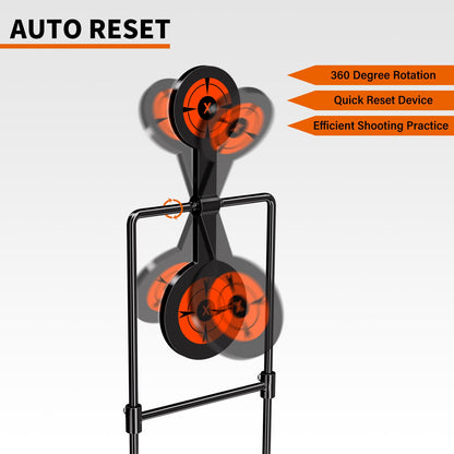 Highwild 3/8 Inch Thick Double Spinner Shooting Targets - Auto Reset Steel Target - for Centerfire Handguns Up to .44 Magnum