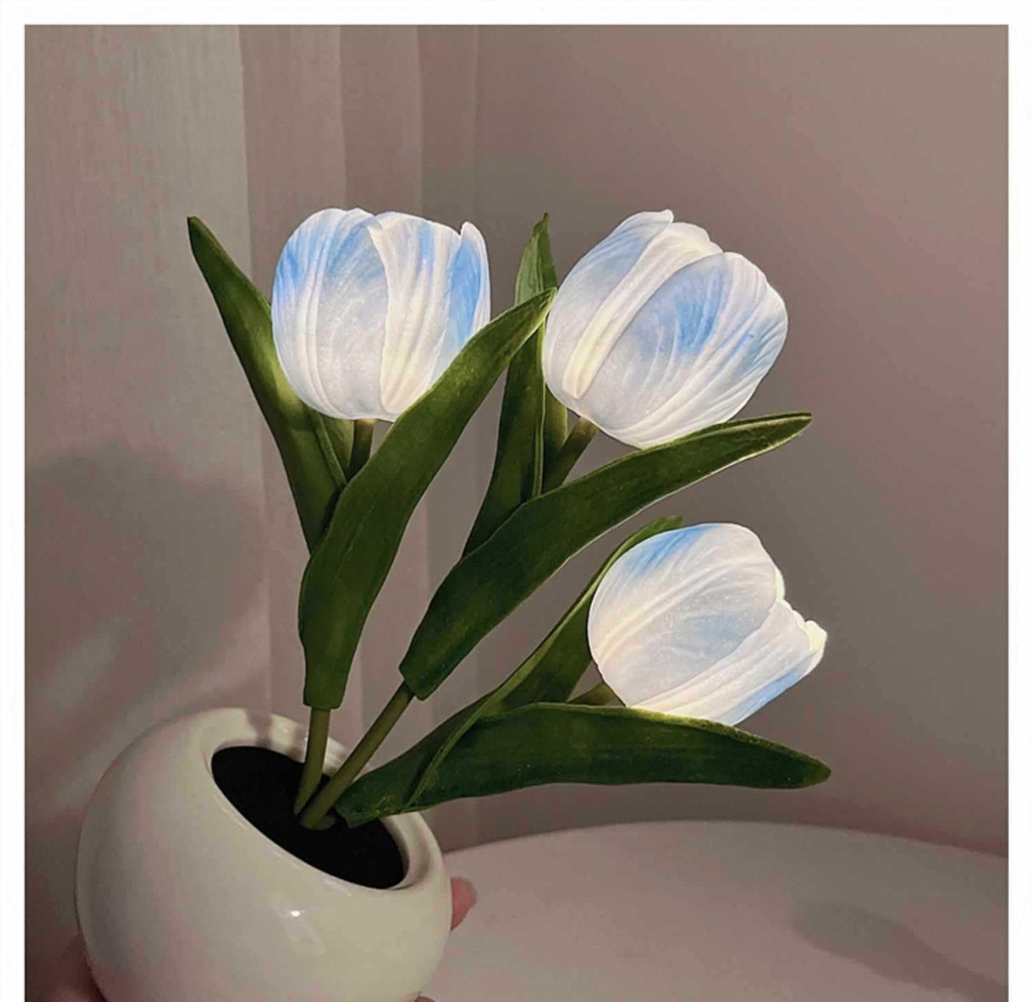 Naimo Tulip Night Light Rechargeable LED Night Lamp Flower Table Lamp for Bedroom Living Room Birthday Party Desktop Home Decor