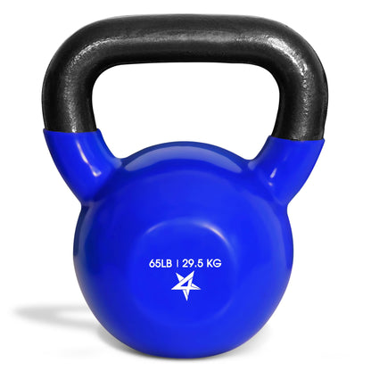 Yes4All Kettlebell, 5-100 LB Vinyl Coated Cast Iron Strength Training Kettlebells for Home Gym Exercises, Fitness, Full Body Workout Equipment, Push Ups, and Grip Strength
