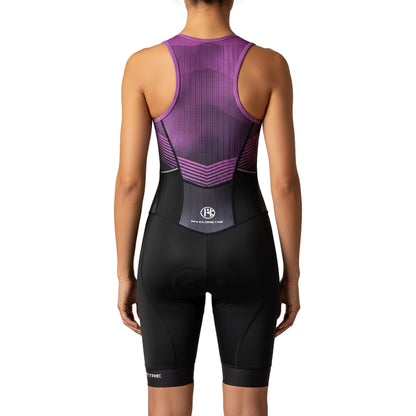 MY KILOMETRE Women's Triathlon Suit | One-Piece Padded Tri Suit with UPF 50+ Quick Dry for Triathlon Racing & Training (Purple XX-Large)