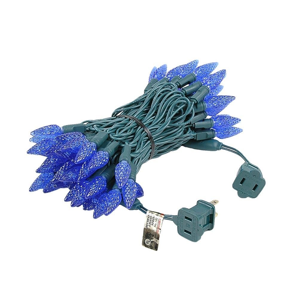 Novelty Lights 24FT 70 LED C6 LED Christmas String Lights, Commercial Grade LED String Lights for Outdoor Tree Decorations (Blue)