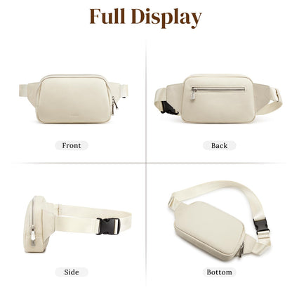 S-ZONE Leather Fanny Pack for Women RFID Blocking Waist Belt Bag Crossbody Purse