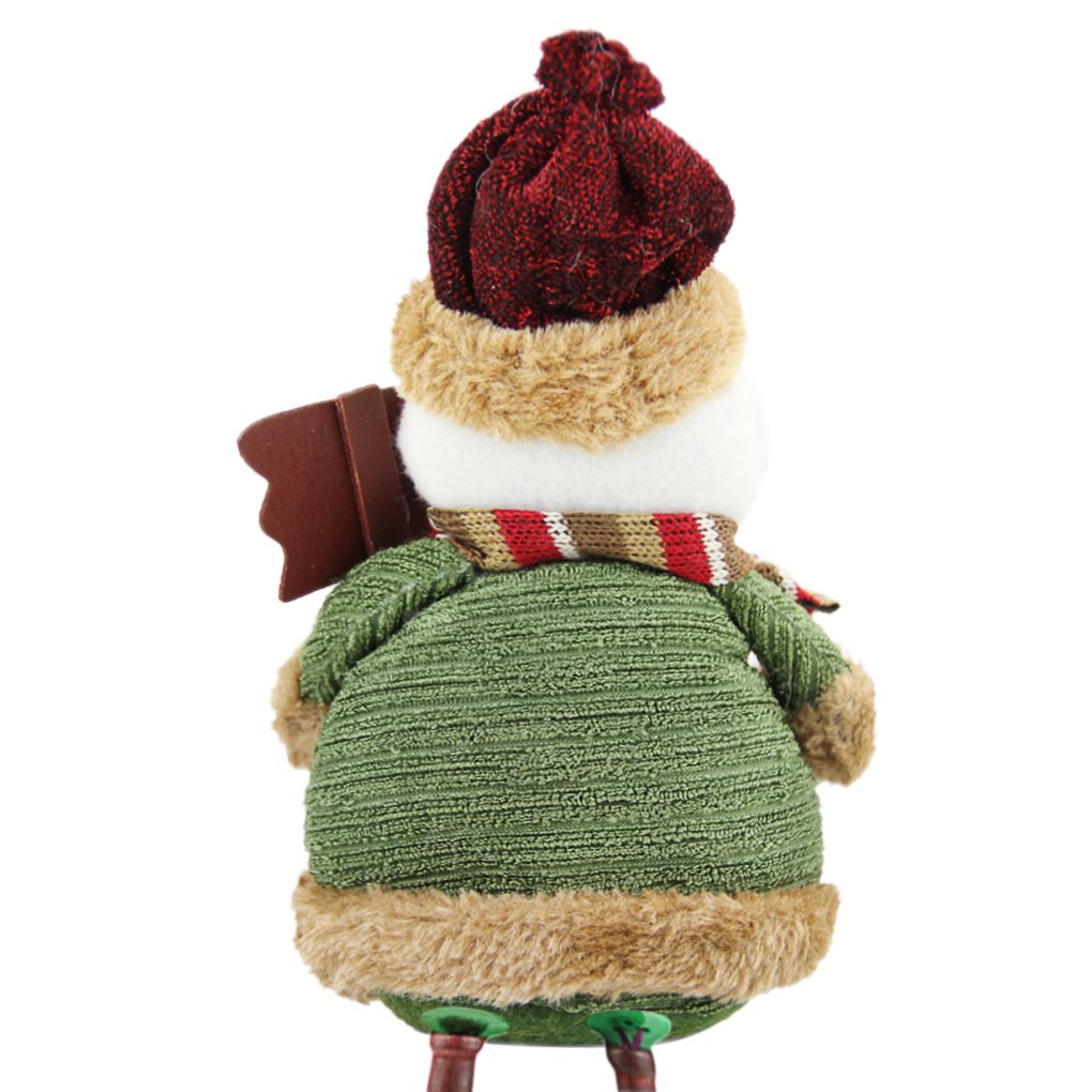 BXT Christmas Holiday Decor Plush Shelf Sitter Sitting Snowman Santa Claus Gift Cute Home Decoration Craft