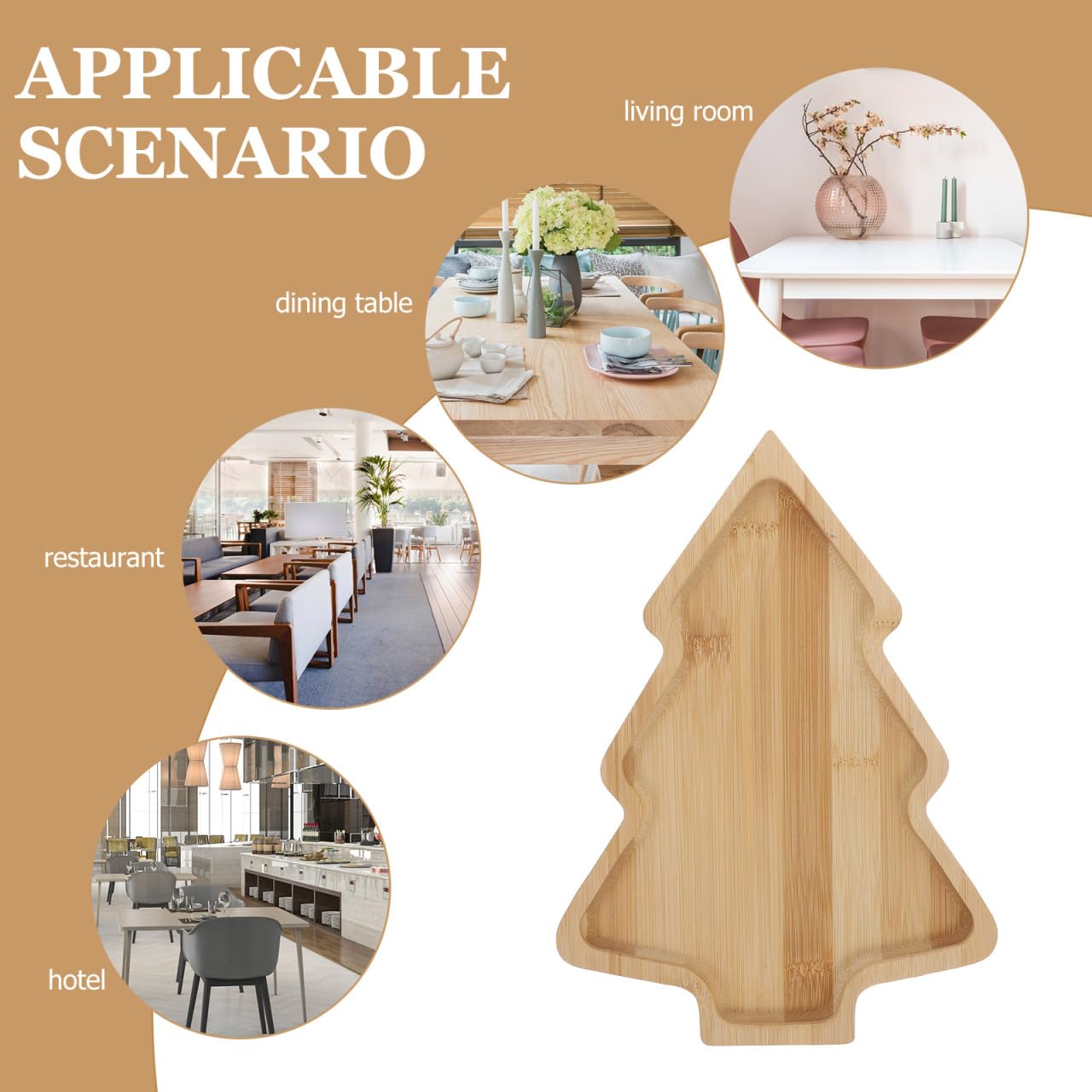 ULTECHNOVO Christmas Tree Serving Tray, 11 Inch Wooden Charcuterie Board for Holiday Food, Tree Shaped Serving Platter, Christmas Cutting Board for Kitchen Hosting, Wood Appetizer Plate for Snacks