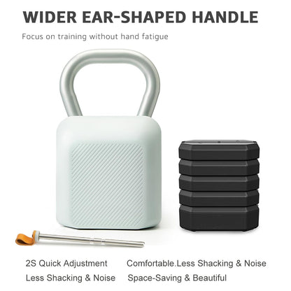 Adjustable Kettlebell Set，6-in-1 Quick Weight Change 8.5-40lb, Kettle Grip，Space-Saving Design for Home Gym Combo, Suitable for Strength Training