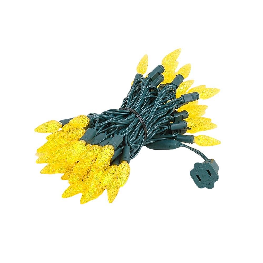 Novelty Lights 24FT 70 LED C6 LED Christmas String Lights, Outdoor Christmas Tree Commercial Grade LED String Lights, Permanent Christmas Lights Outdoor Tree Decorations Outdoor (Yellow)