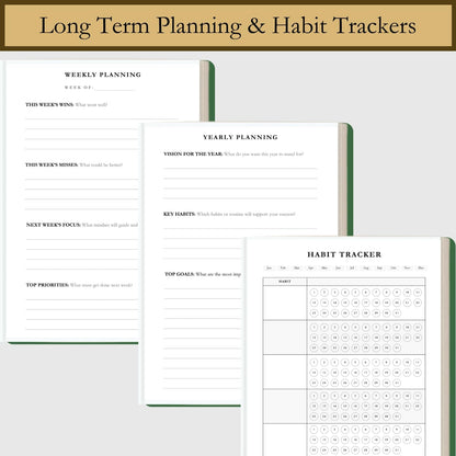 Time Blocking and ADHD Planner by Refine Days. 180 Undated Pages, To Do List, Hourly Schedule, Daily and Monthly Agenda. Time Management & Productivity Notebook. A5 (Green)